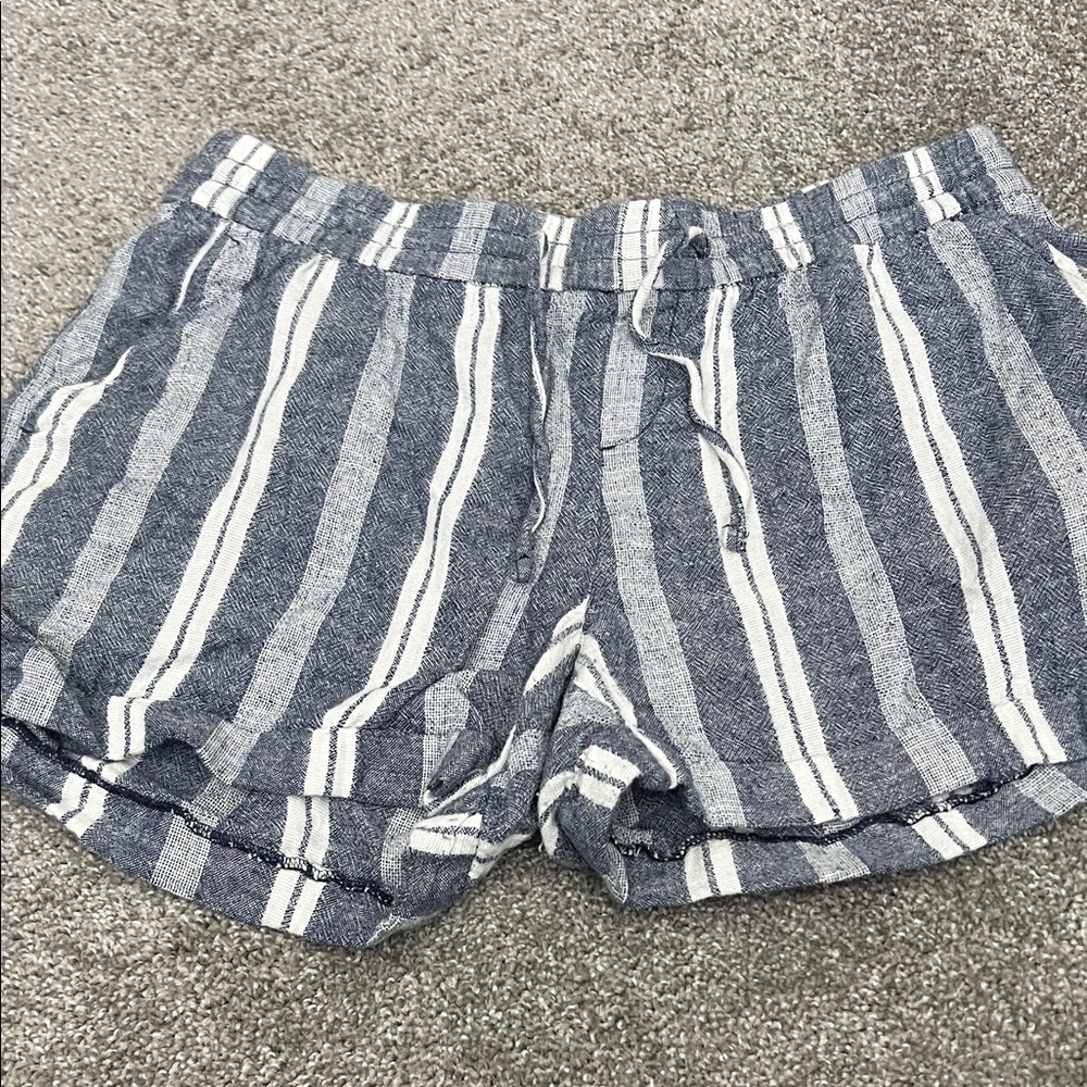 Old Navy High Waist Striped Shorts in Blue and White